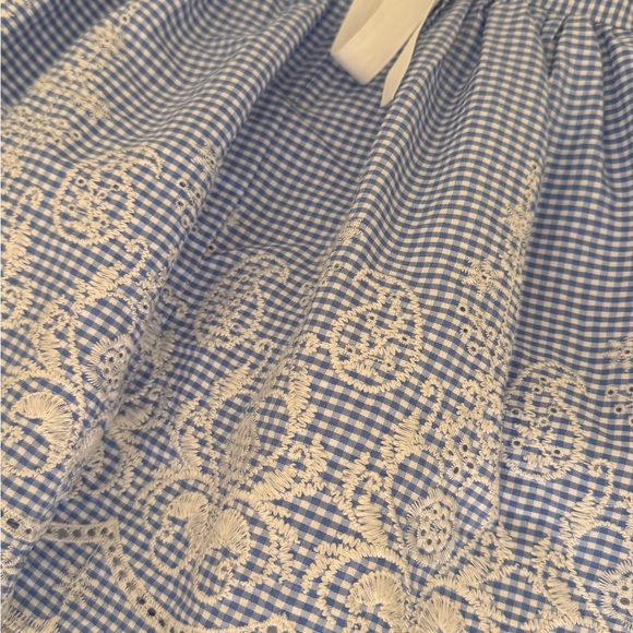 Rare Editions Blue and White A-Line Dress with Flutter Sleeves - Picture 3 of 6